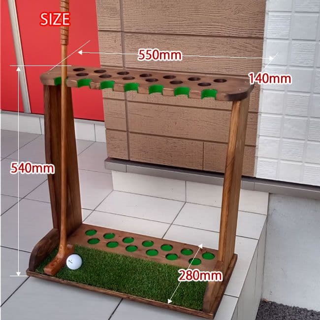 ゴルフクラブスタンド13本＋7本　ブラック塗装仕上、色選べます【完成品でお届け】