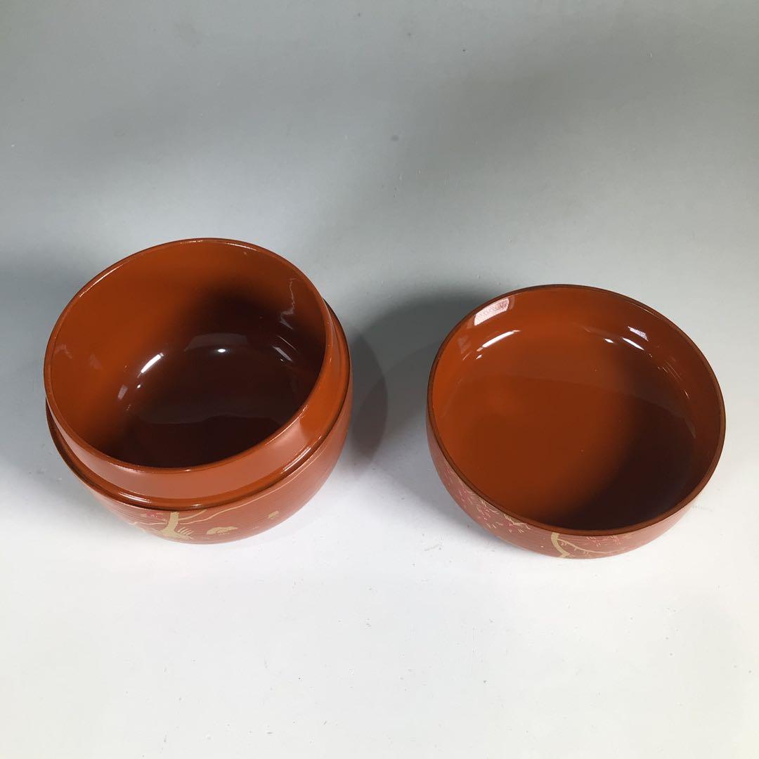 Ｎ７５８　棗　『田中宗凌作』『橘水鳥蒔絵』『白粉解棗』　共箱　茶道具