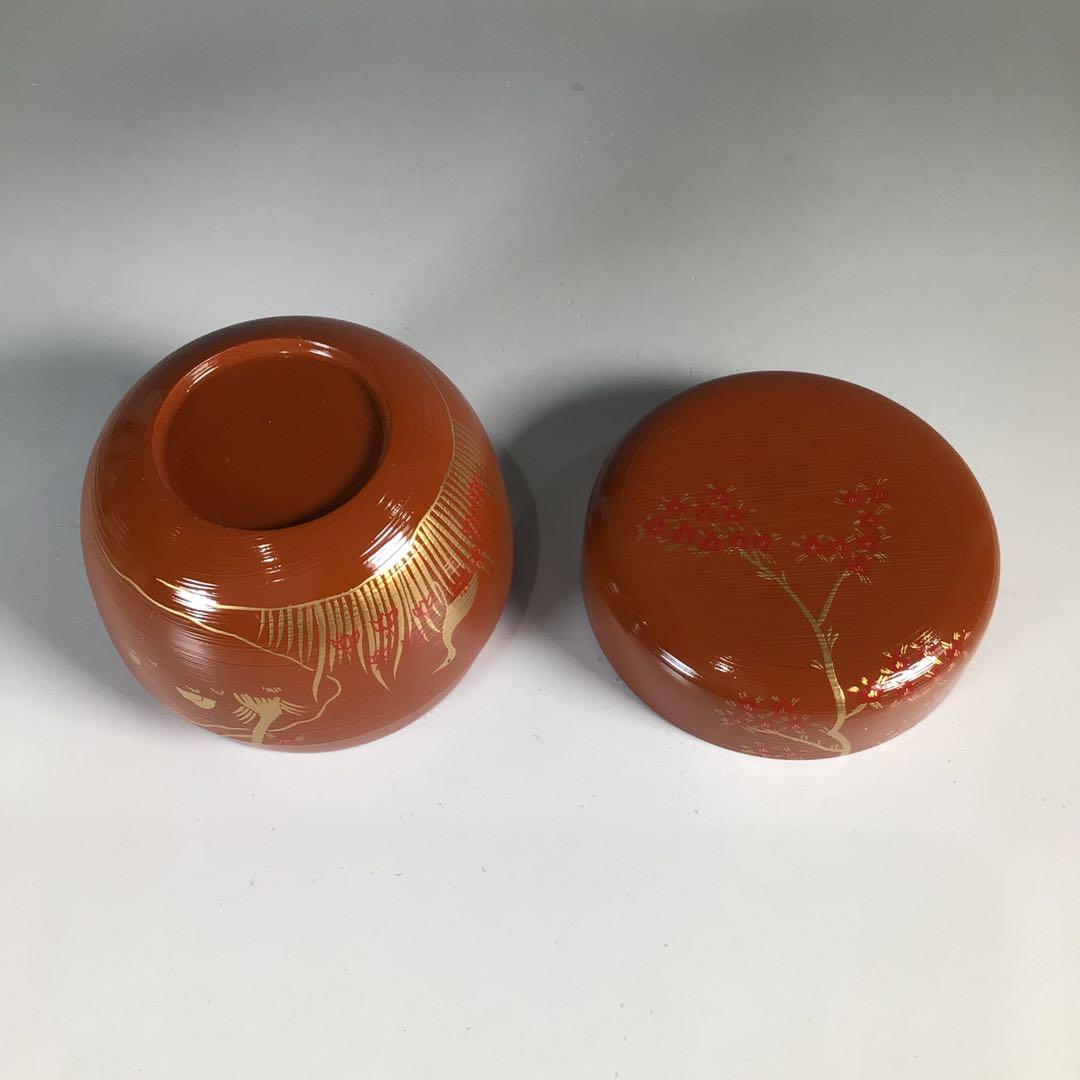 Ｎ７５８　棗　『田中宗凌作』『橘水鳥蒔絵』『白粉解棗』　共箱　茶道具