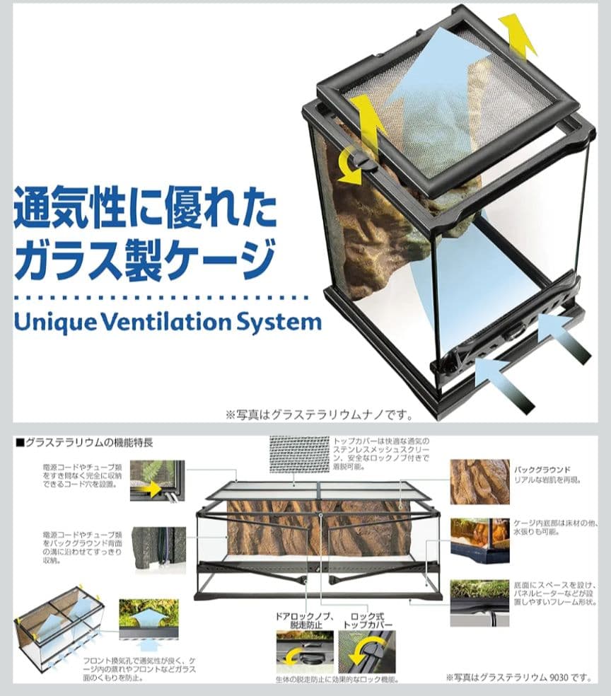 EXO TERRA グラステラリウム 3030 ヒーティングトップ付き