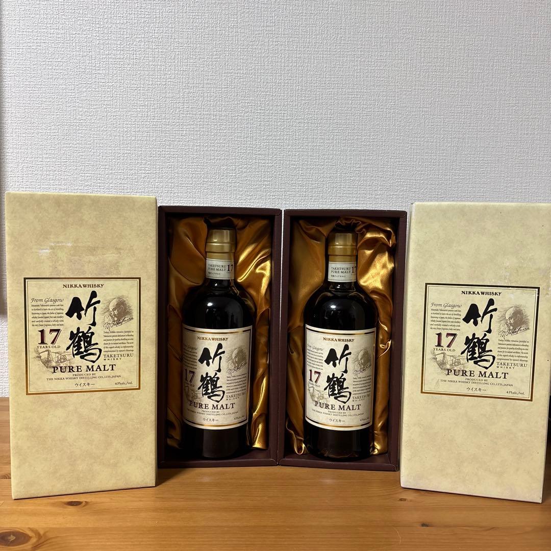 ニッカウイスキー　竹鶴17年　ピュアモルト　箱付き　２点セット　未開封