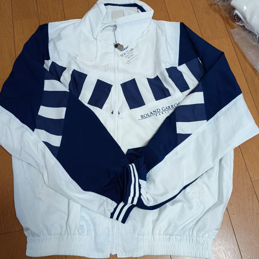 ROLAND GARROS ナイロンジャケット ホワイト/ネイビー