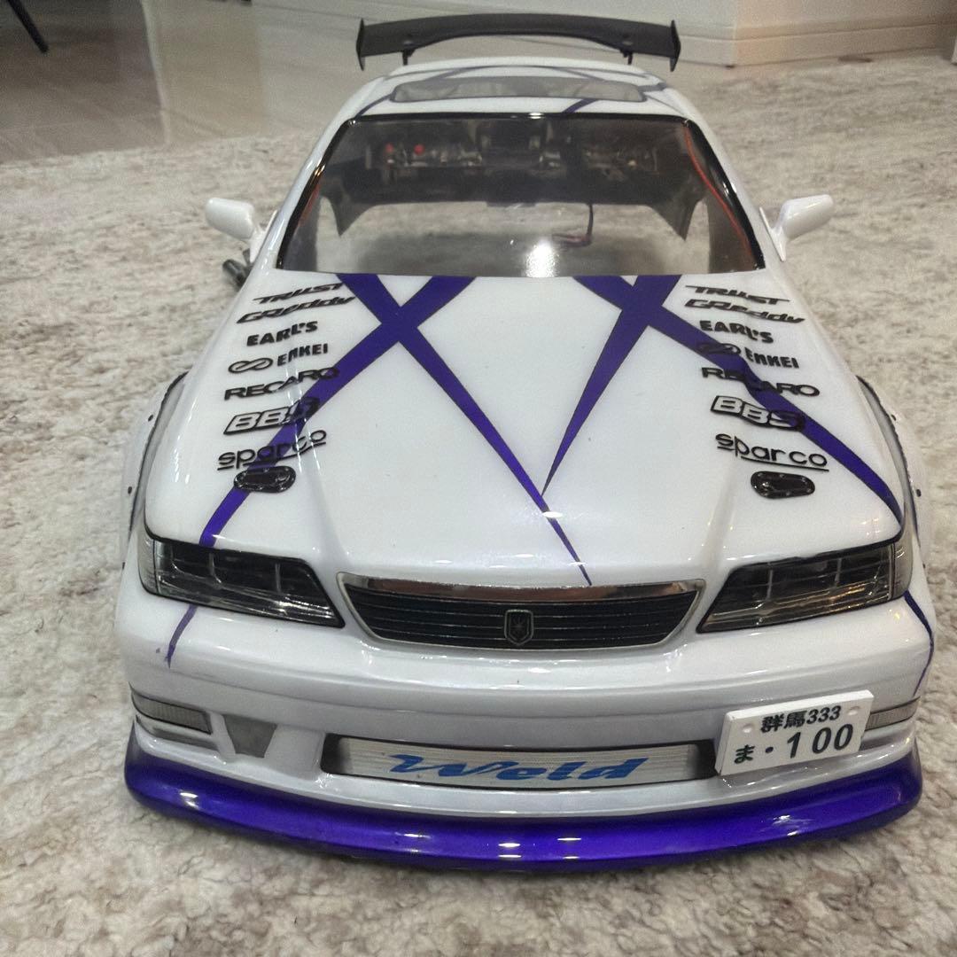 トヨタ マークII 1/10 RCカー ホワイト/パープル