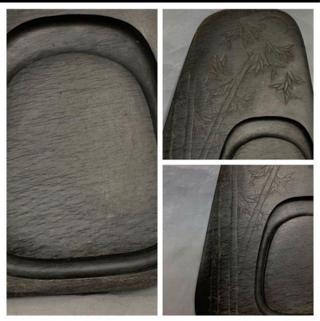 清時代　書道家 旧咸品 老坑•旧水坑/歙州 硯/長眉子紋硯/ [極上品]