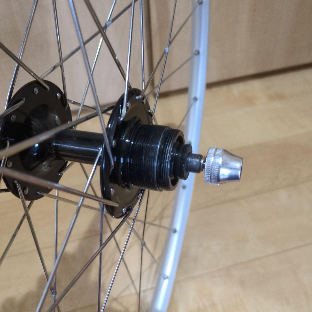 完組ホイール シルバーリム 黒ハブ