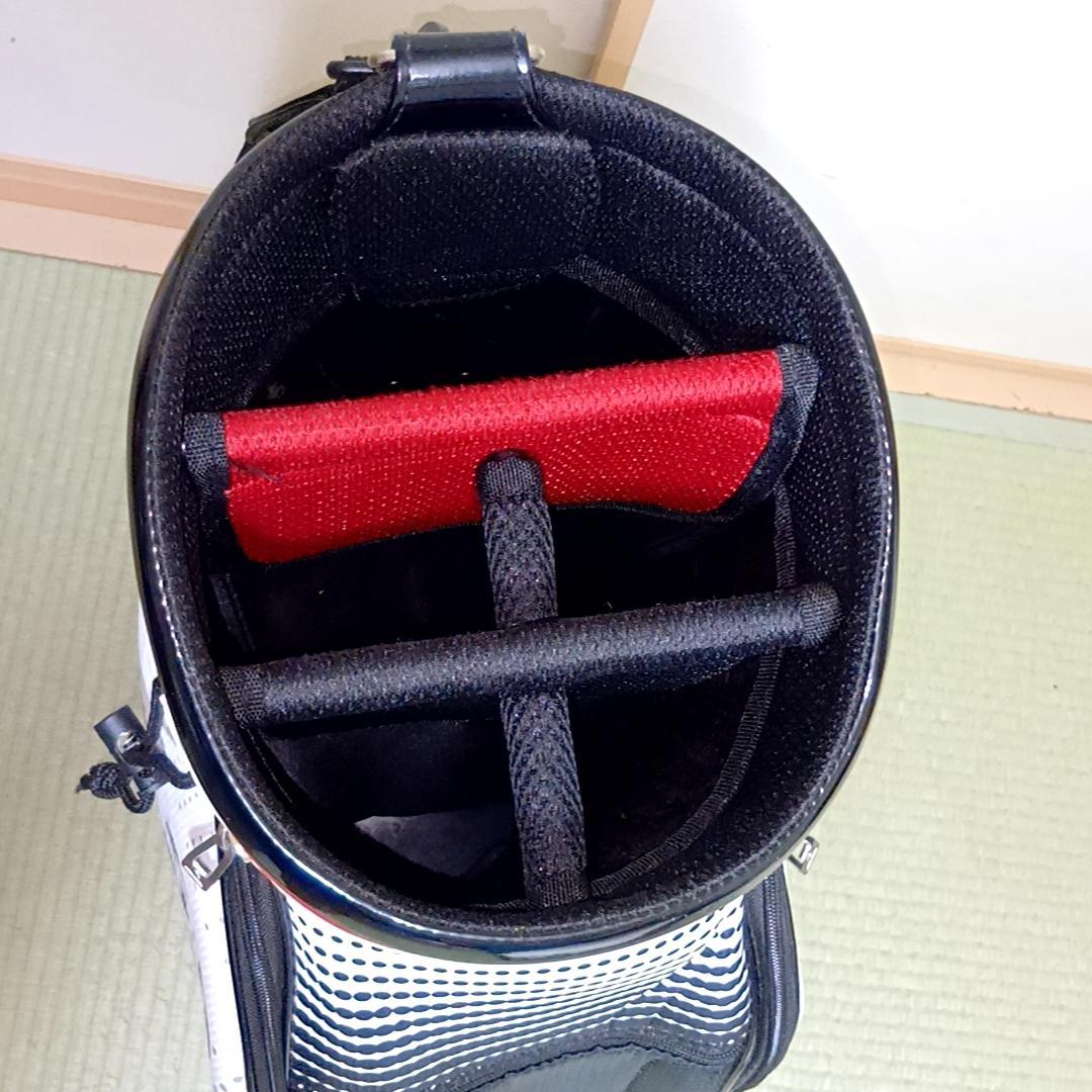 ルコック 軽量キャディバッグ 9型　QQBPJJ06 ビッグロゴ　ホワイト