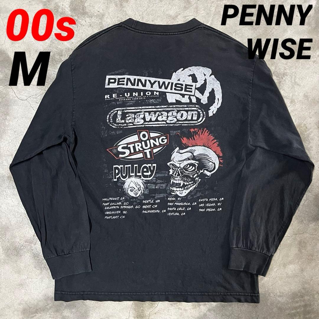 M 00s PENNY WISE パンク バンド tシャツ ブラック フェード