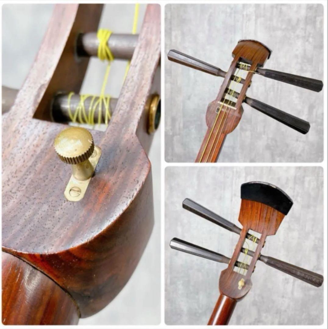 Y772 三味線 中棹 東さわり 紅木 和楽器 阿波踊り お囃子 民謡 地唄