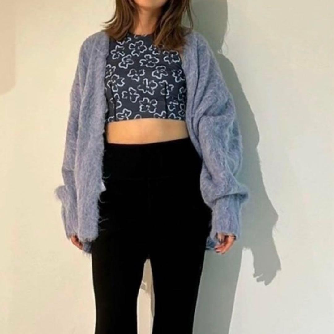 エミ ヨガ 上下 セットアップ 0 ブラトップ レギンス ヨガウェア 花柄 紺