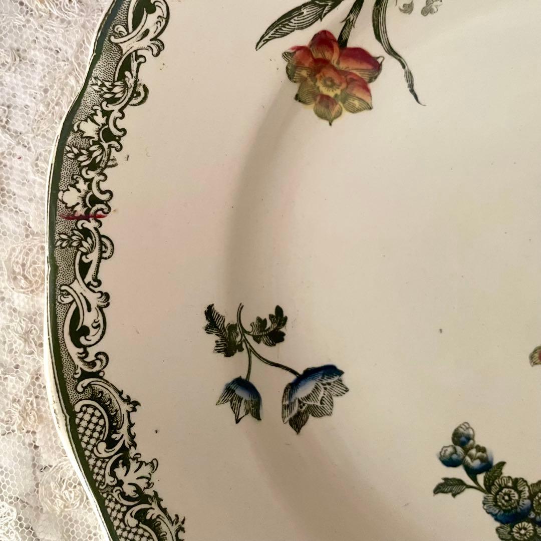 【レア】サルグミンヌ　フォンタンジュ多色プレートポリクロームフランスアンティーク