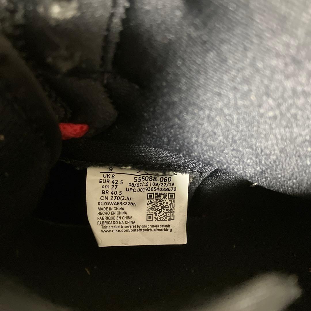 エアジョーダン1 レトロ ハイ OG ブラック/レッド サイズ9