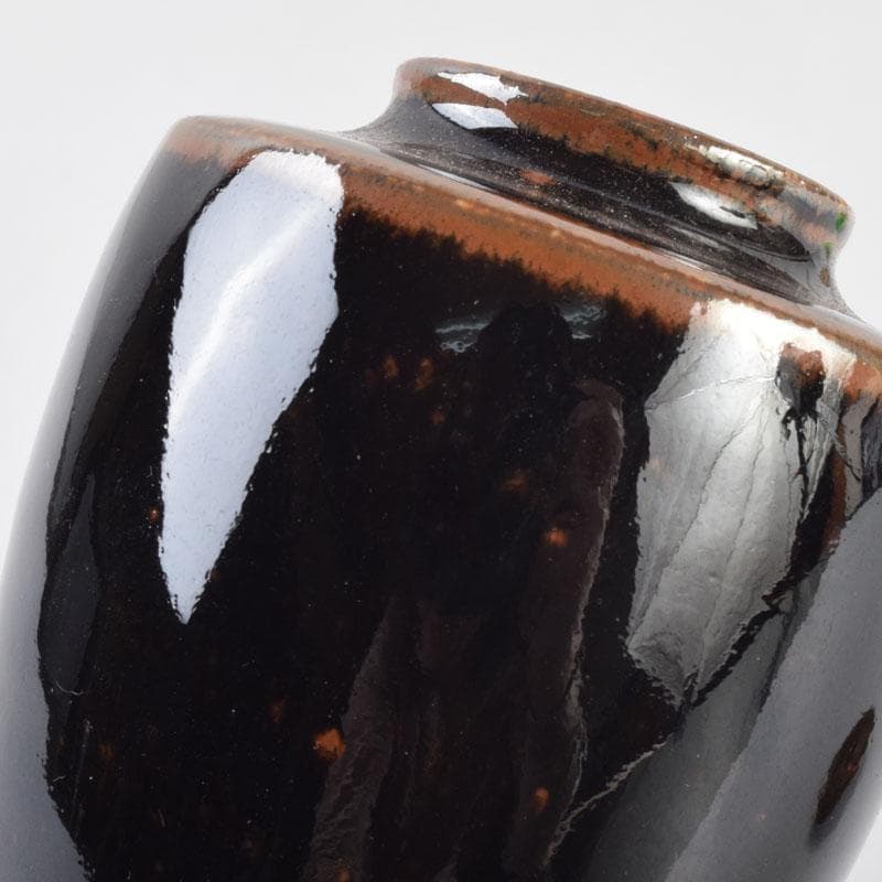 茶道具　瀬戸焼　古瀬戸　肩衝茶入　袱紗付　V　8636