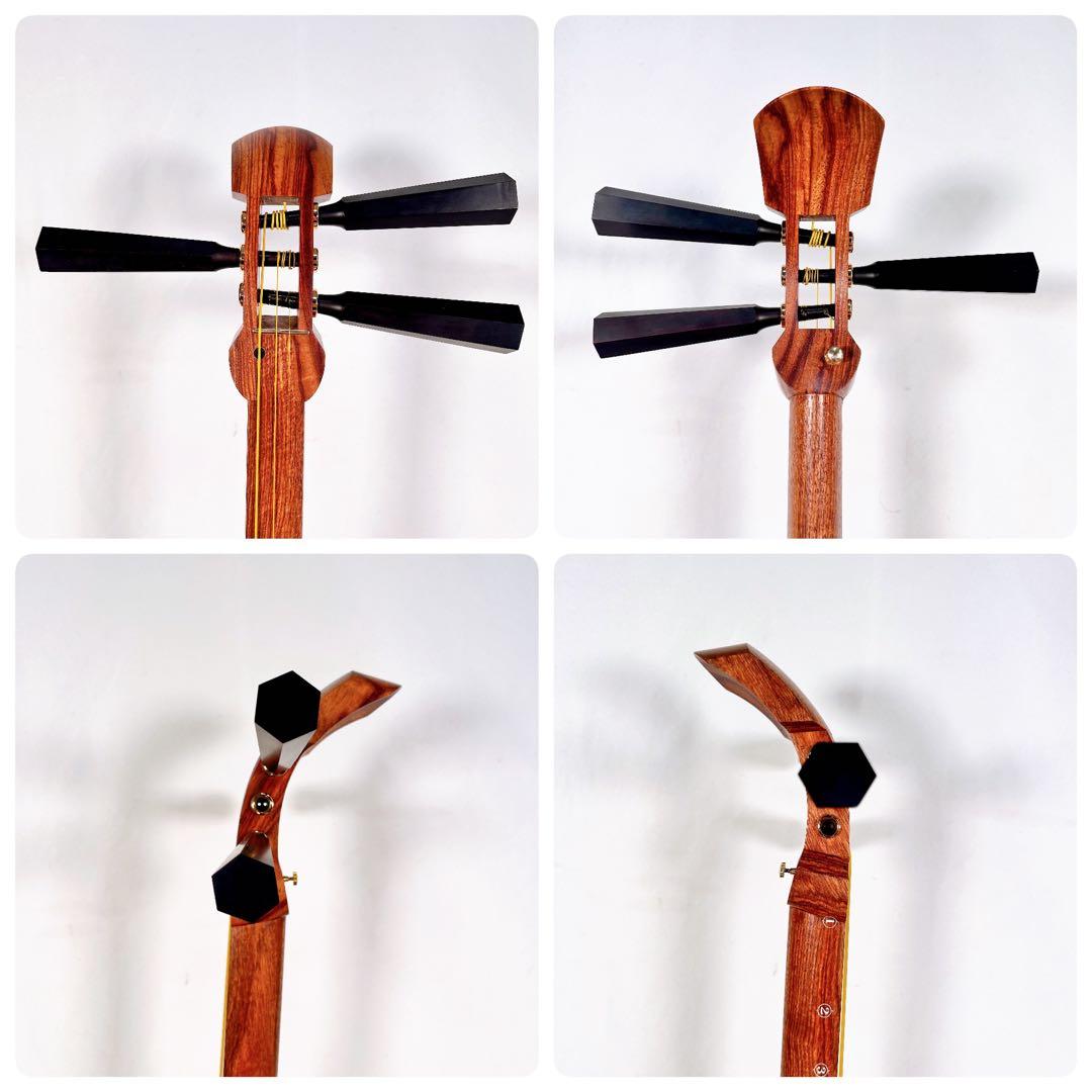 津軽三味線　花梨　太棹　東さわり付　皮やぶれなし　バチ　ケース付