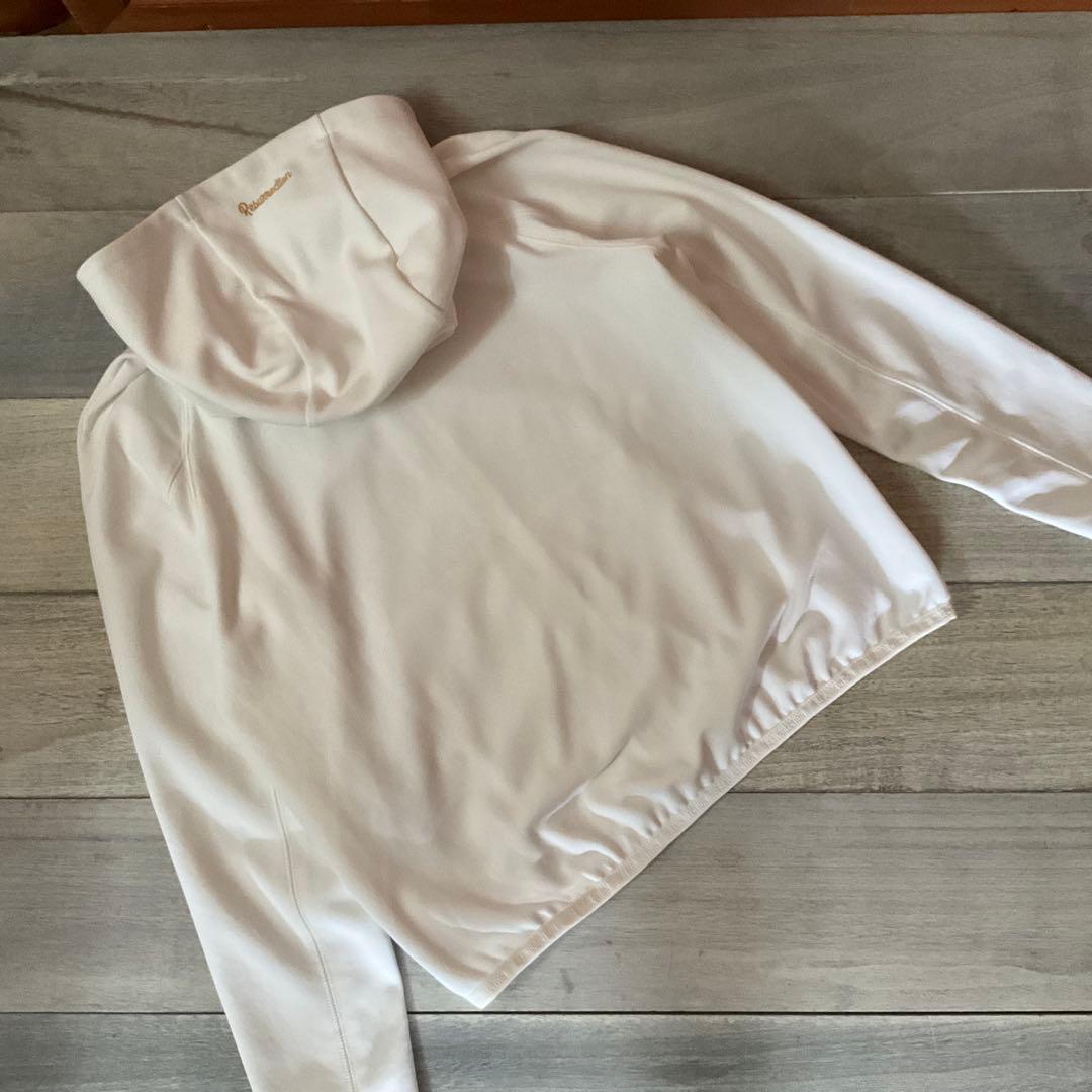 極美品Resurrection ホワイトフード付ジップパーカーM