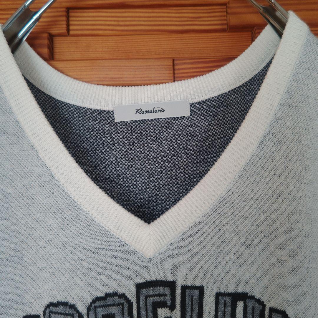 RUSSELUNO ラッセルノ ロゴ入り ニットベスト サイズ6 XL