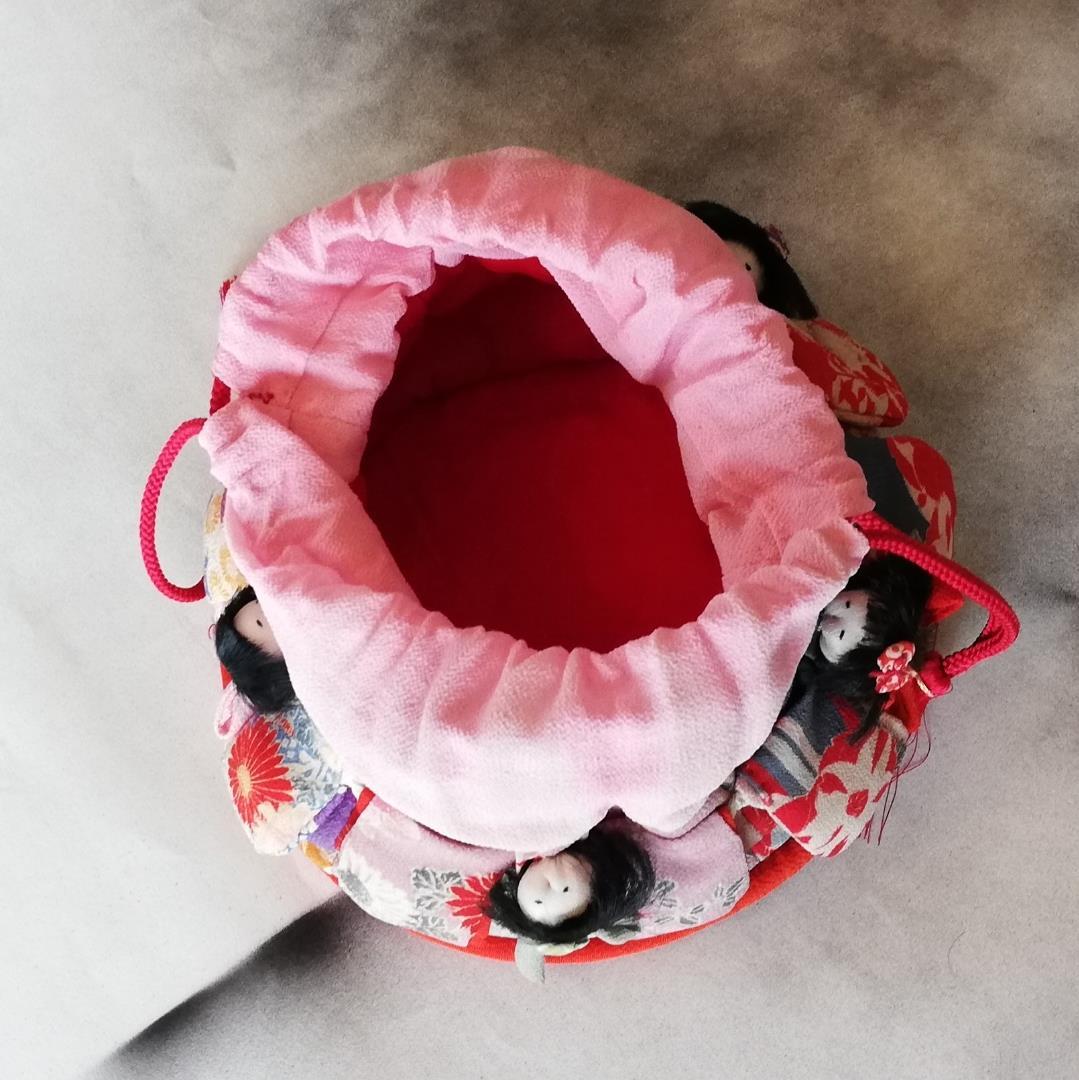 手つなぎ人形袋（細工きんちゃく）