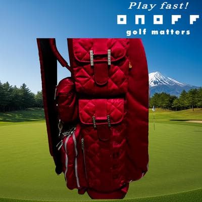【美品】ONOFF オノフ レディース カート式 キャディバッグ レッド