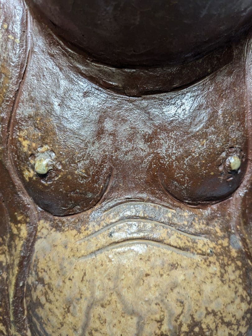 備前焼 布袋尊像 布袋様 七福神 置物 縁起物 伏香炉 インテリア 工芸品 陶像