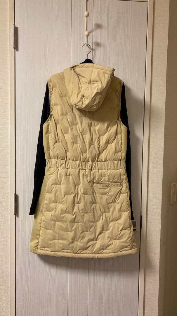 フード付きキルティングロングベスト