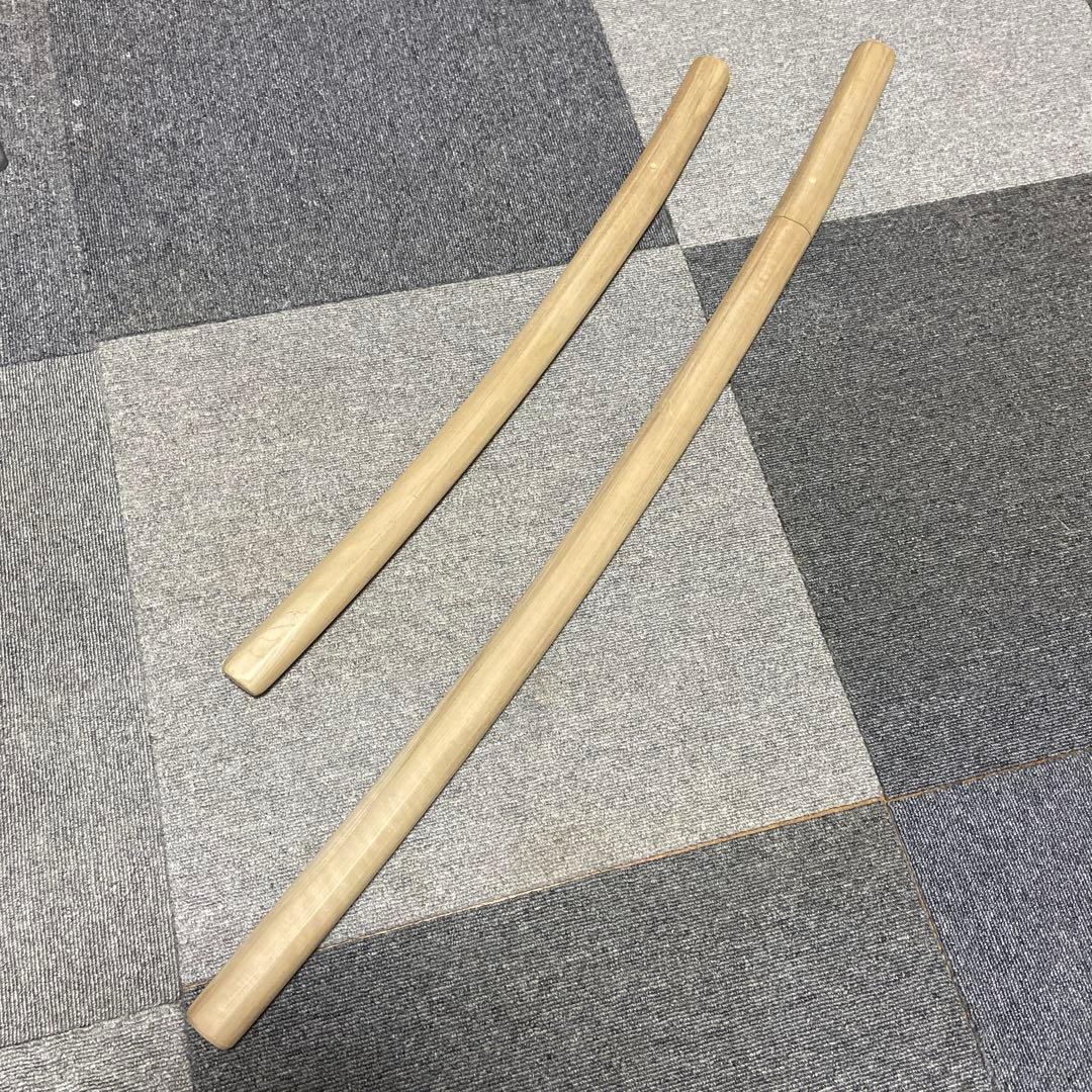 模造刀 高級白木鞘大小2本