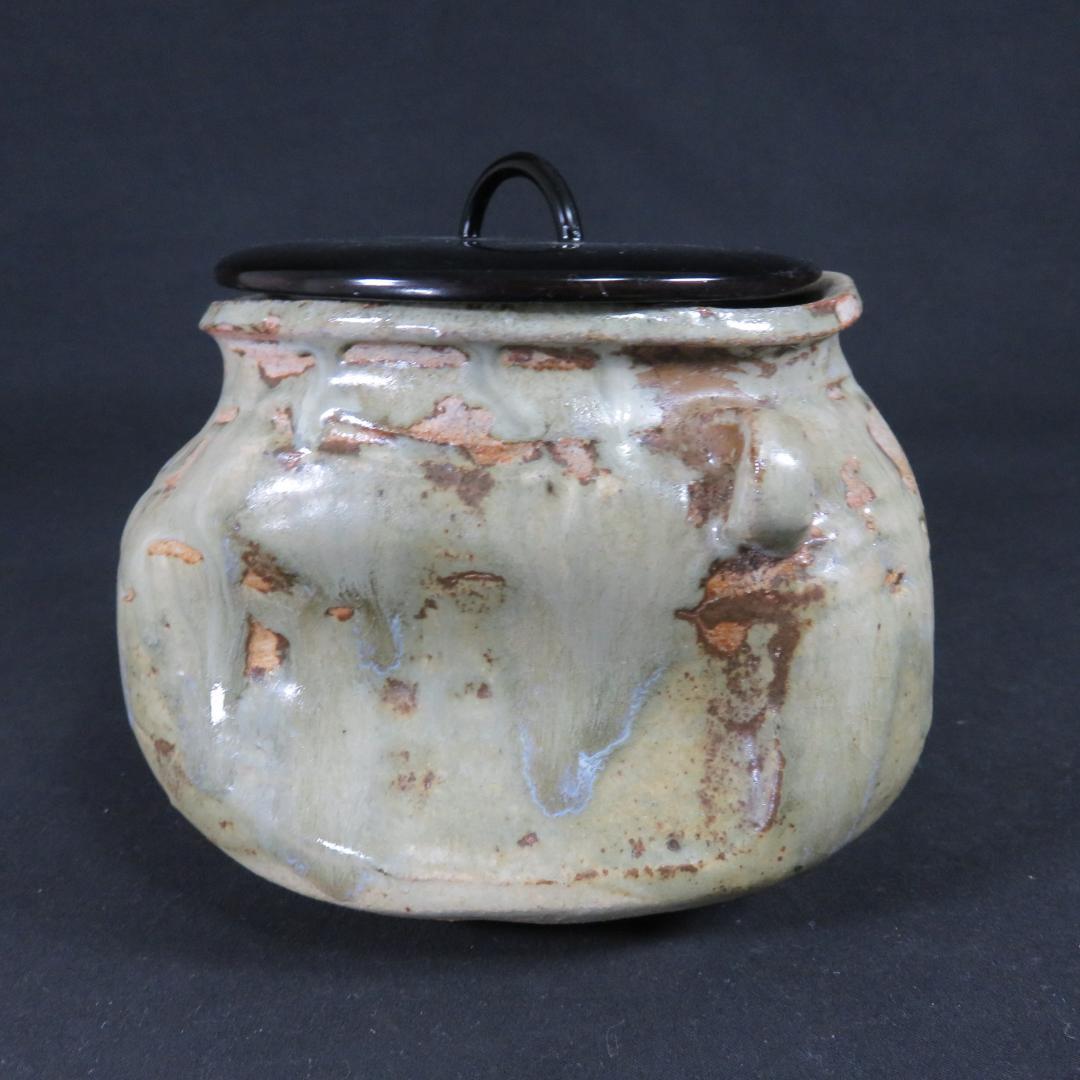 唐津水指 水差 変形 三角 木箱 耳付き 茶道具 茶器 お稽古