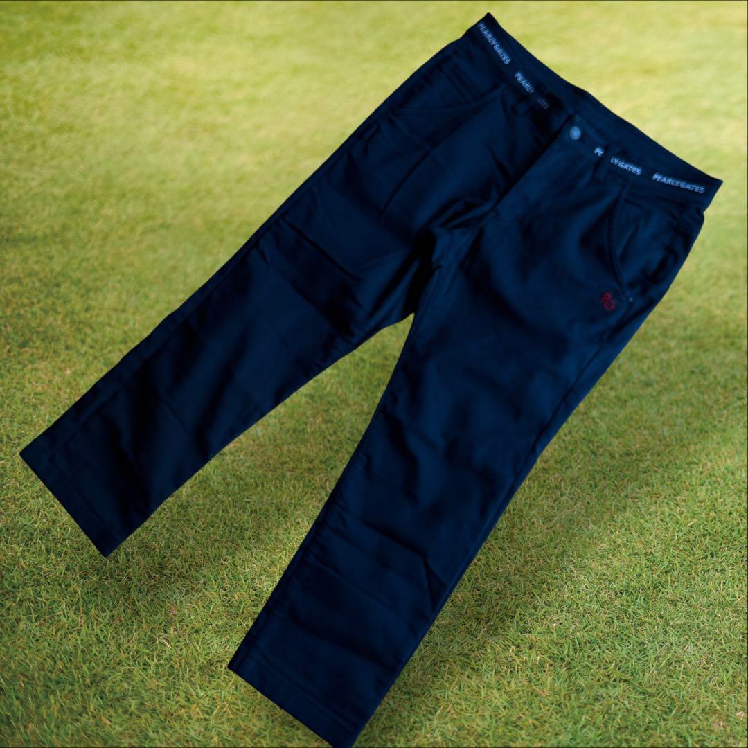 美品　防寒　蓄熱　パーリーゲイツ　パンツ　4 M〜L相当　紺　ネイビー　裏地付き