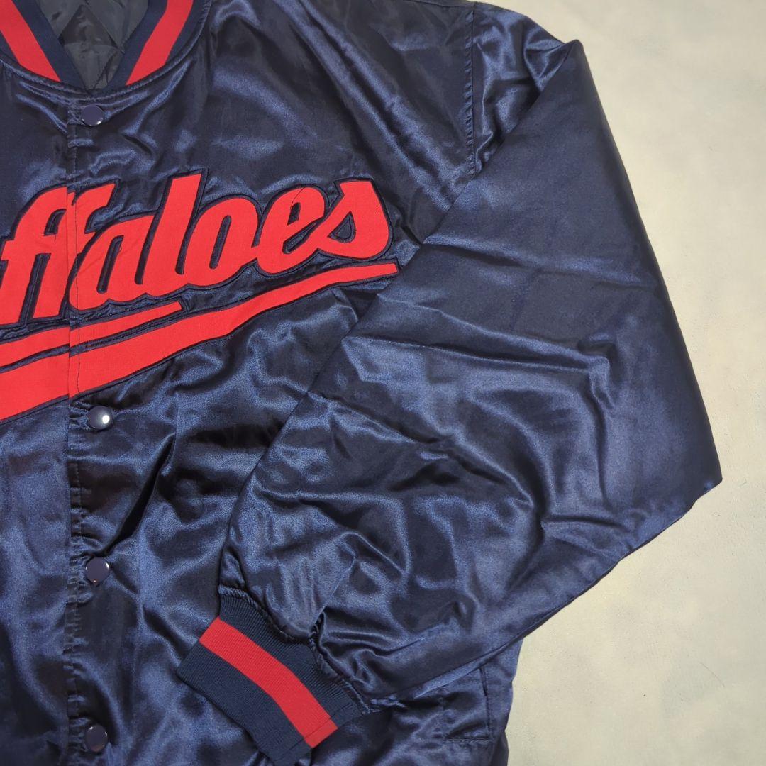 ！！mantle様！近鉄バファローズ フルスナップ ナイロン スタジャン 紺 赤