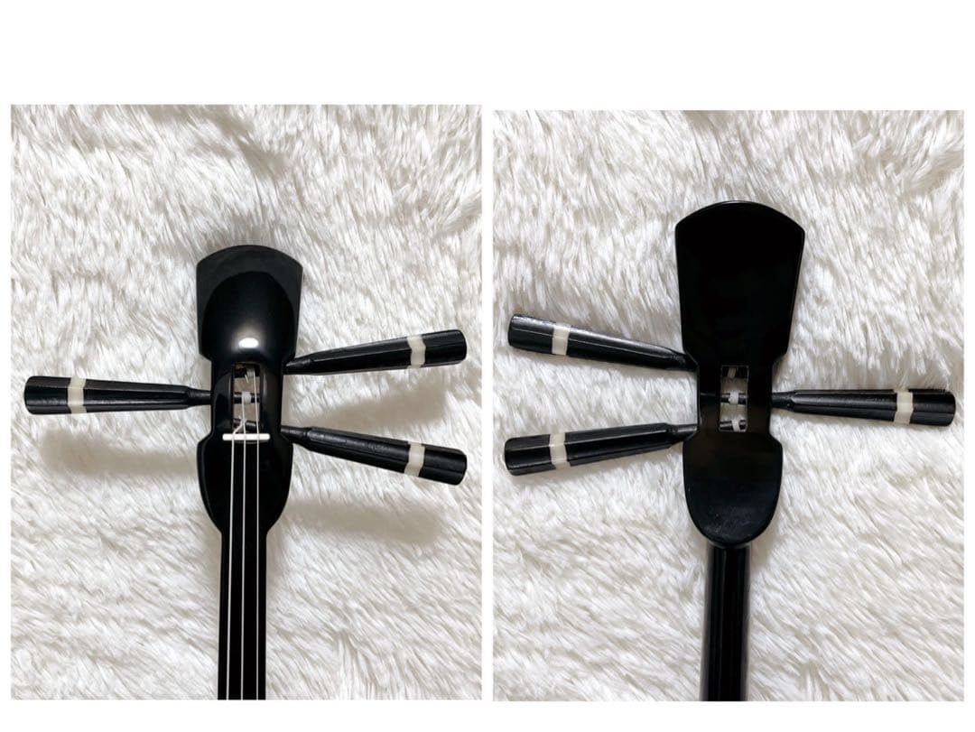 【未使用】ミニ沖縄三線 合皮 人口皮 黒 ヘビ柄