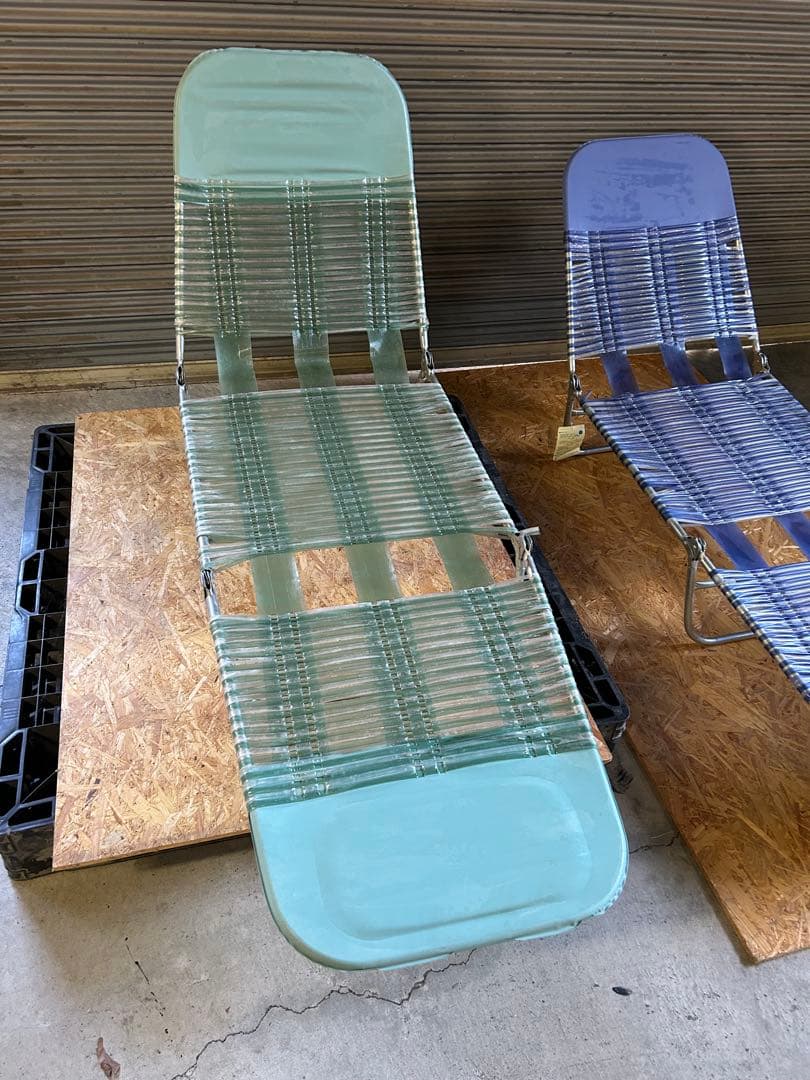 折りたたみ　ビーチチェア　ボンボンチェア　2点セット