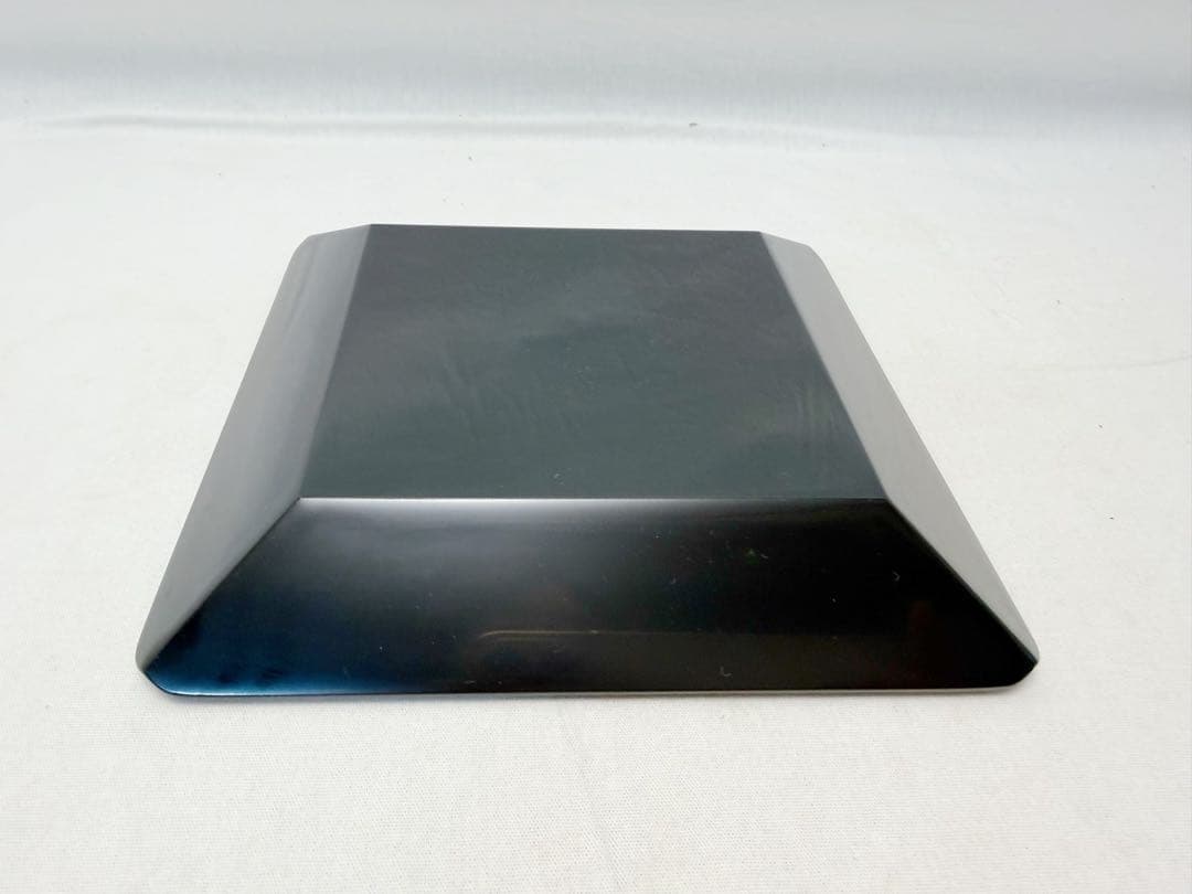 未使用 茶道具 孝雄造 流祖好 木製黒真塗 茶入盆 宗乐書 四方盆 共箱