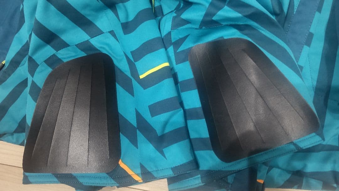 Mizuno スキーウェア Mサイズ 青緑ストライプ 上下セット