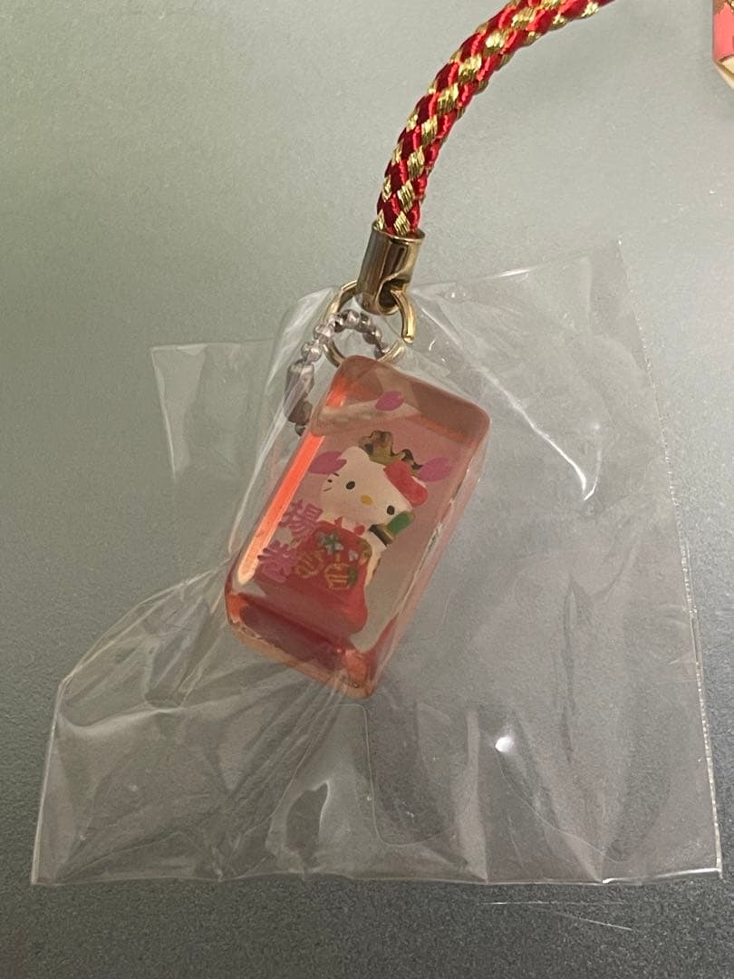 ハローキティ ご当地 歌舞伎 揚巻 クリアキューブ 根付け ストラップ
