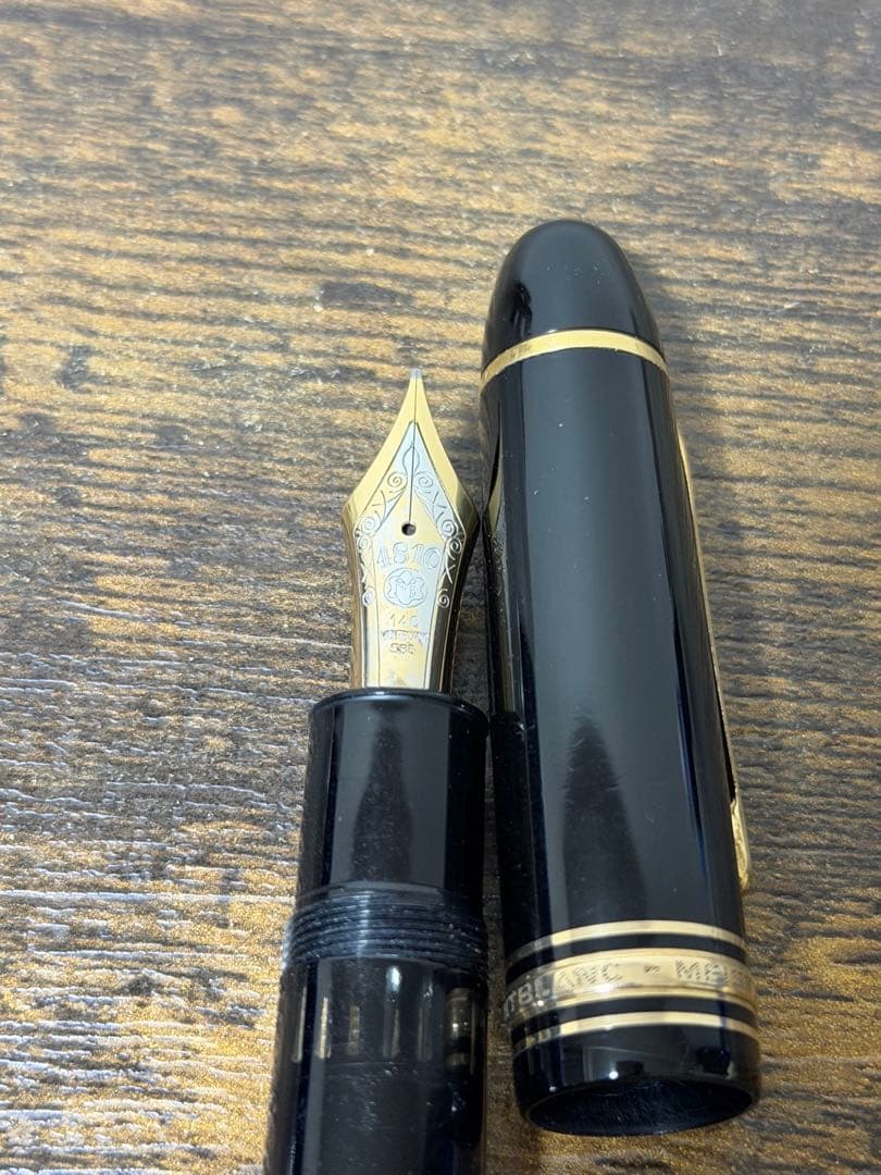 筆記確認&洗浄済　1970年代　モンブラン　149 万年筆　中白　インク窓　中字