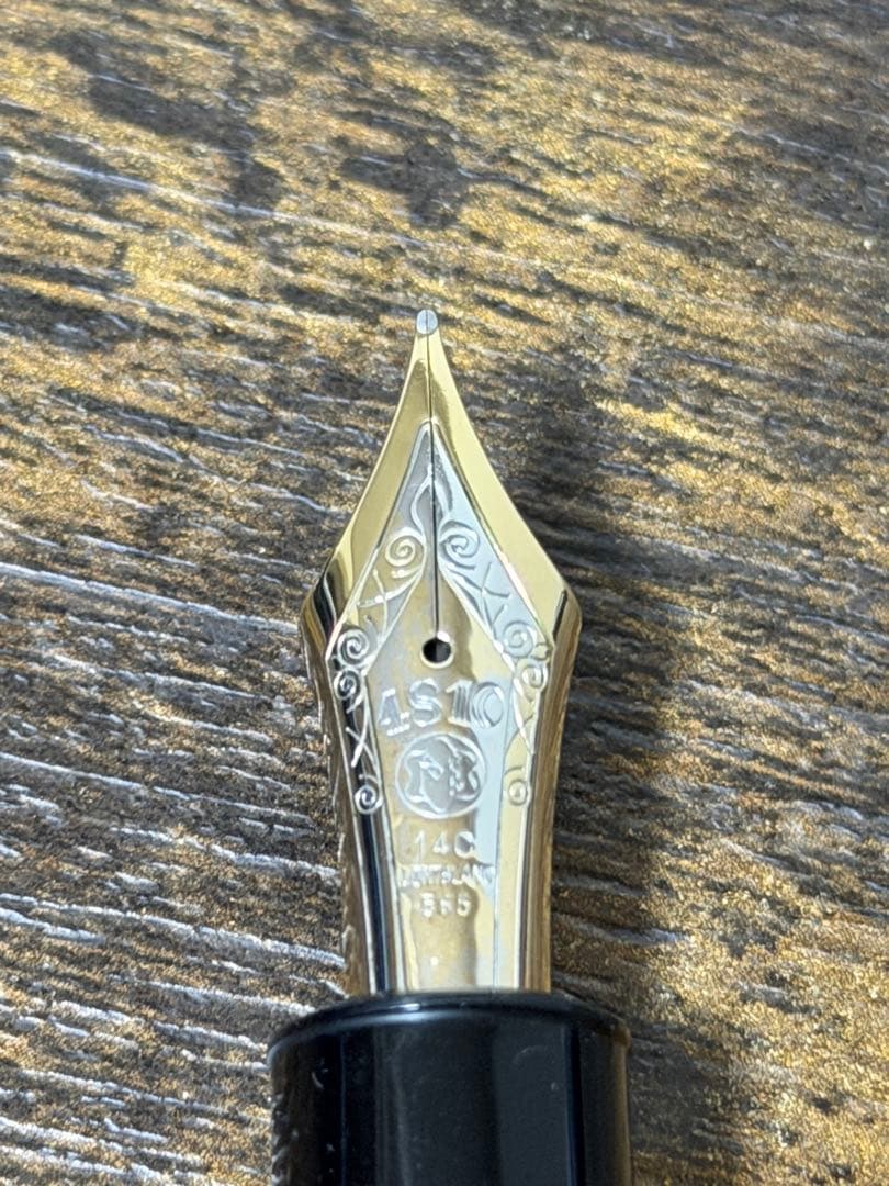 筆記確認&洗浄済　1970年代　モンブラン　149 万年筆　中白　インク窓　中字