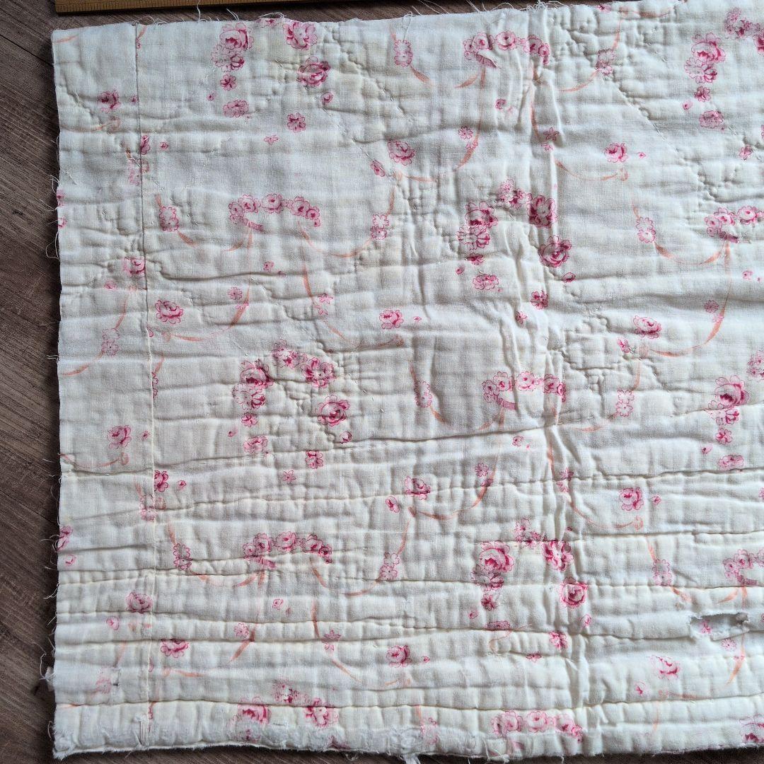 イギリスアンティーク ダーラムキルト 60㎝×46㎝ リバーシブル