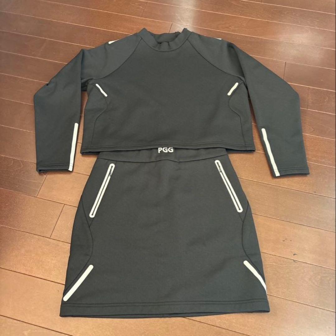 パーリーゲイツ　PGGストレッチダンボール裏起毛セットアップブラックサイズ1