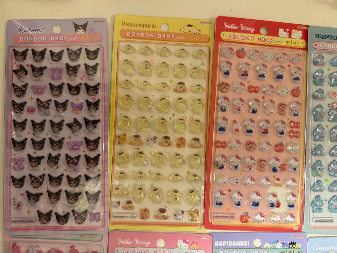 【正規品】ボンボンドロップシール　サンリオ8種類コンプリート＋ハンギョドン1枚