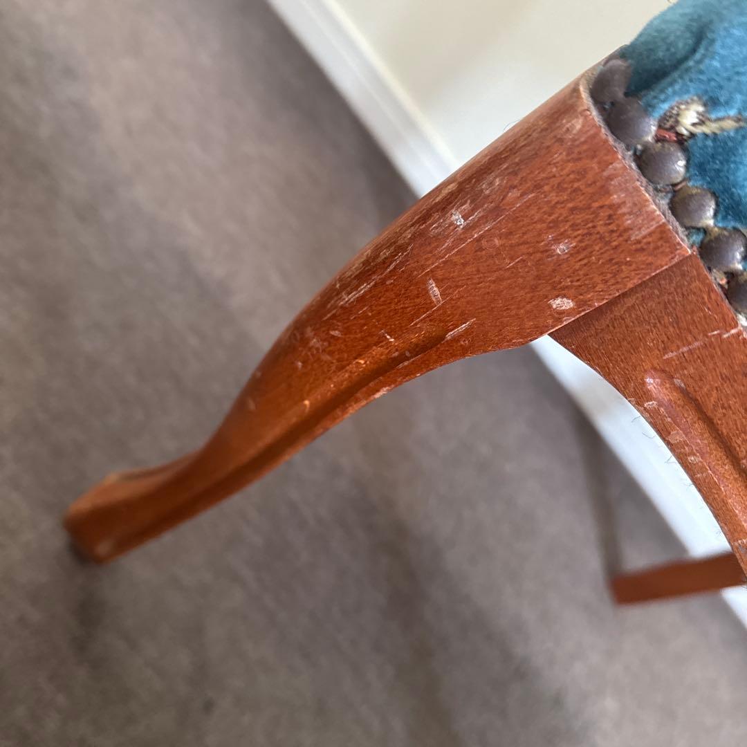 【最終値下げ】金華山織 猫脚クラシックチェア ブルー チェア アンティークチェア