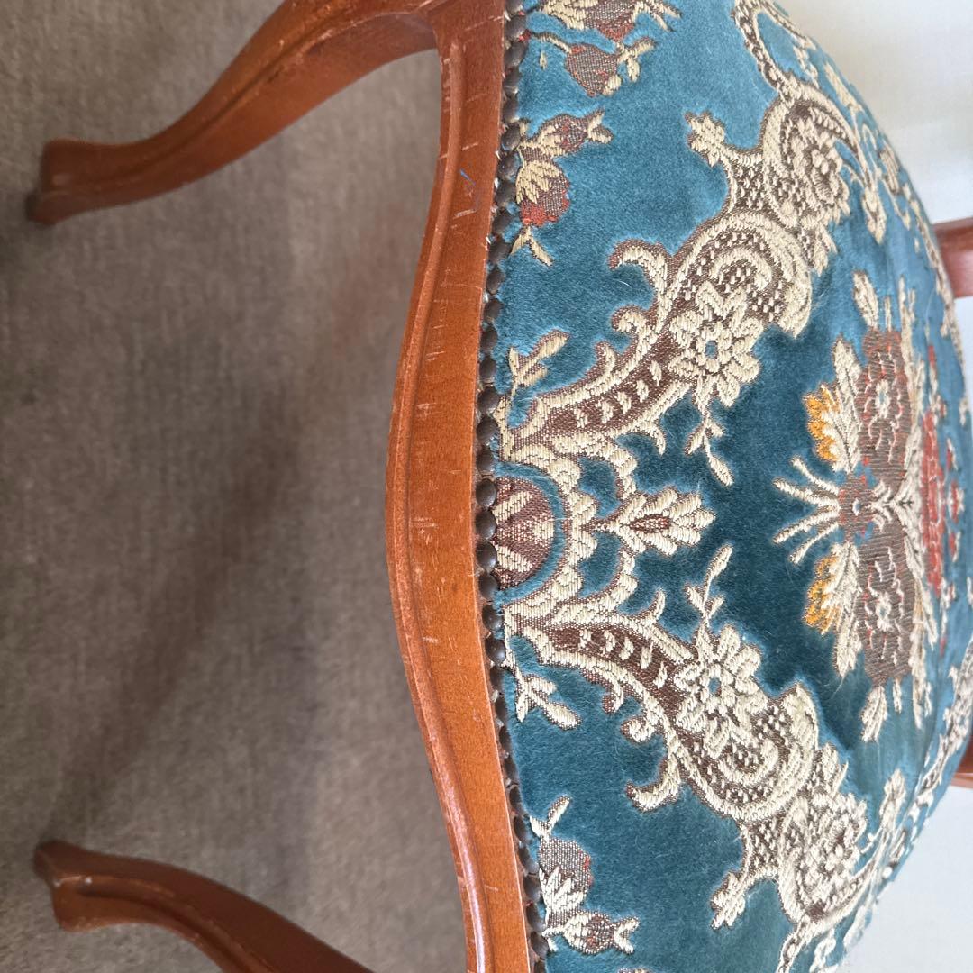 【最終値下げ】金華山織 猫脚クラシックチェア ブルー チェア アンティークチェア