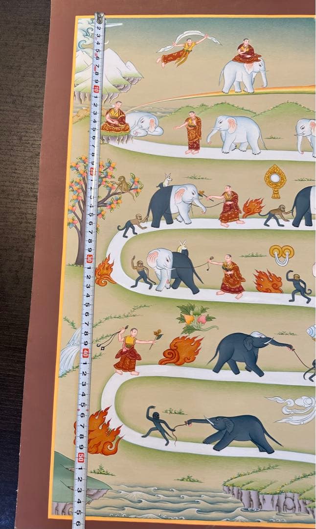 チベット手描き　ニルヴァーナ涅槃への道