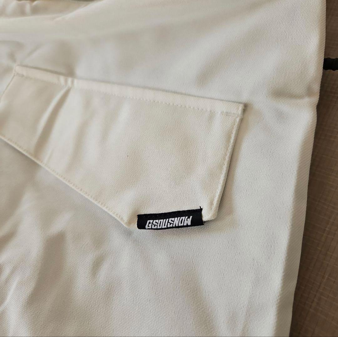 【レア・美品】GSOU スノーボードウェア スキー 白 つなぎ メンズL