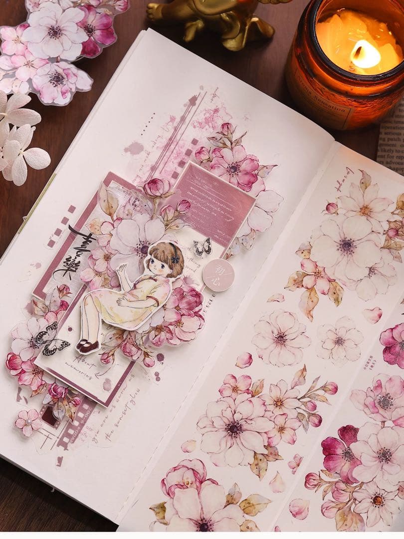 小白家文創《桃夭》海外マスキングテープ　マステ 【2218】