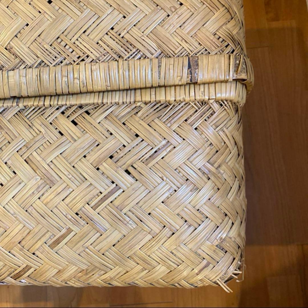 【最終価格】 ① 竹行李 柳ごおり昭和レトロ 葛籠 竹細工 大籠 箪笥カゴ