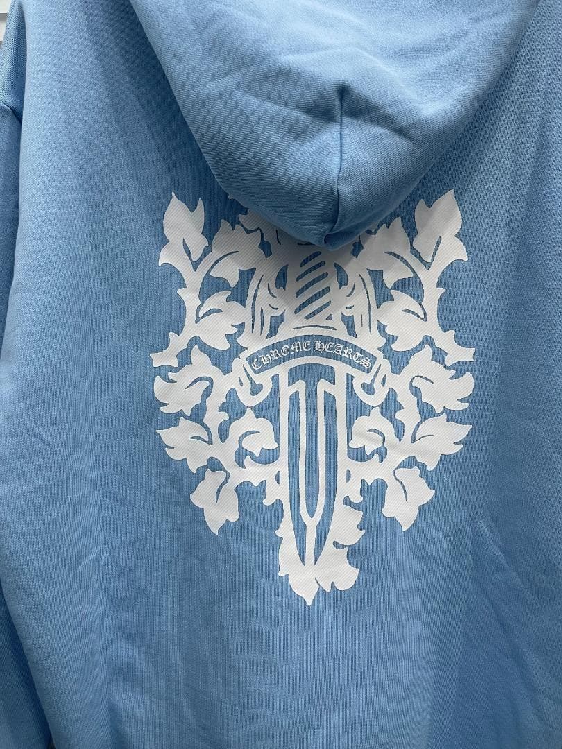新品未使用クロムハーツ 水色パーカー