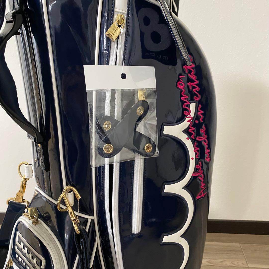 ムータマリンゴルフ　キャディバック　紺色　サメ