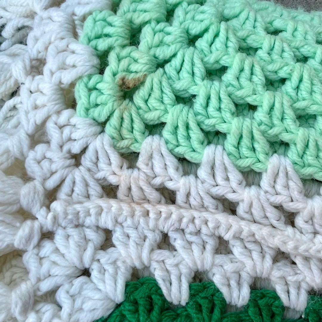 【USA vintage】グラニーブランケット　スクエモチーフ　アメリカ