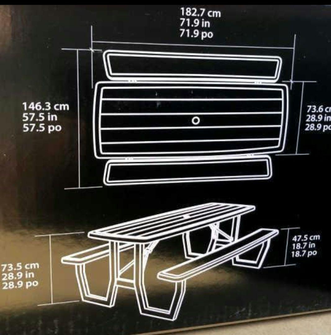 LIFETIMEフレーム ピクニックテーブル折りたたみ6人〜8人用