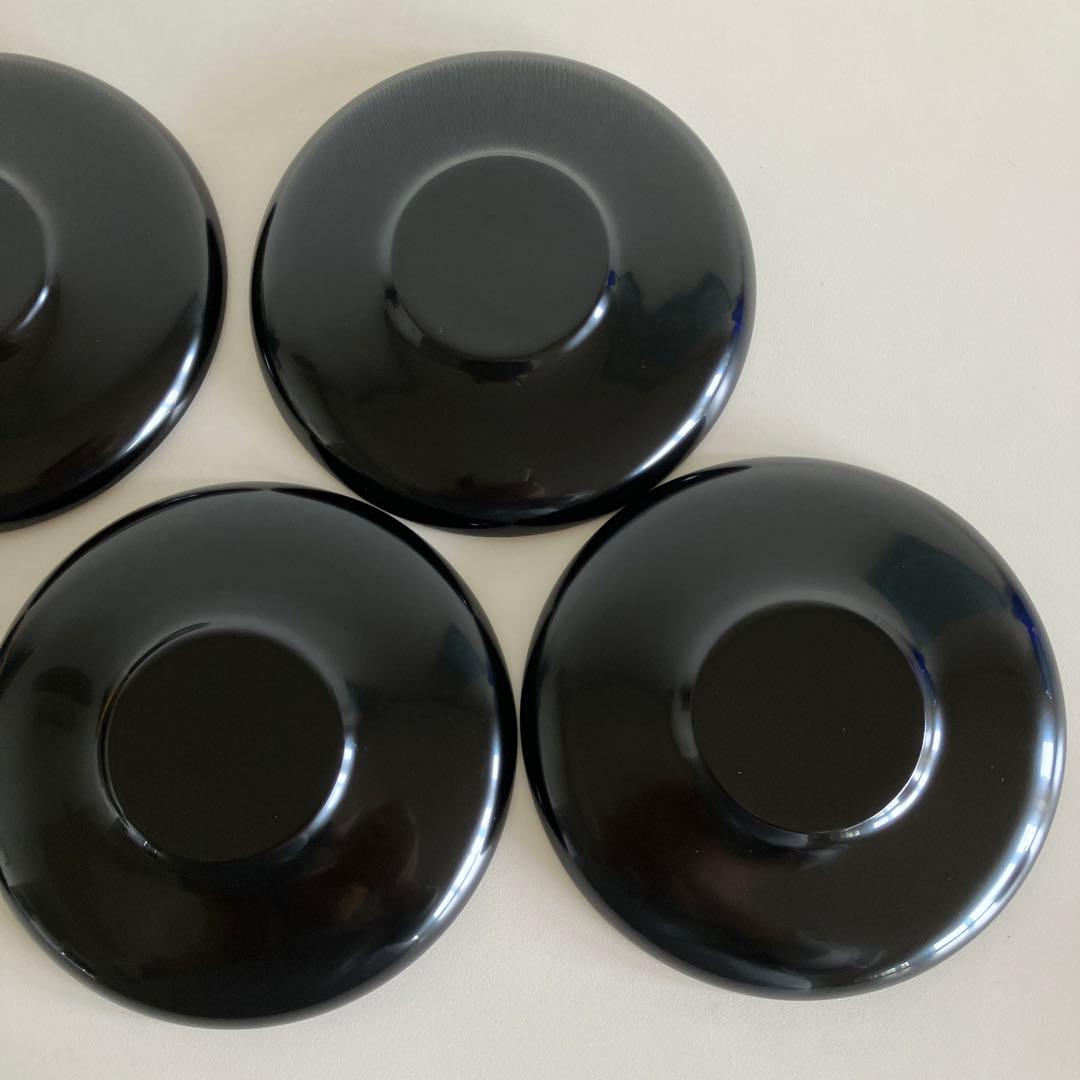 輪島塗　漆器　角盆と茶托5枚　雷紋