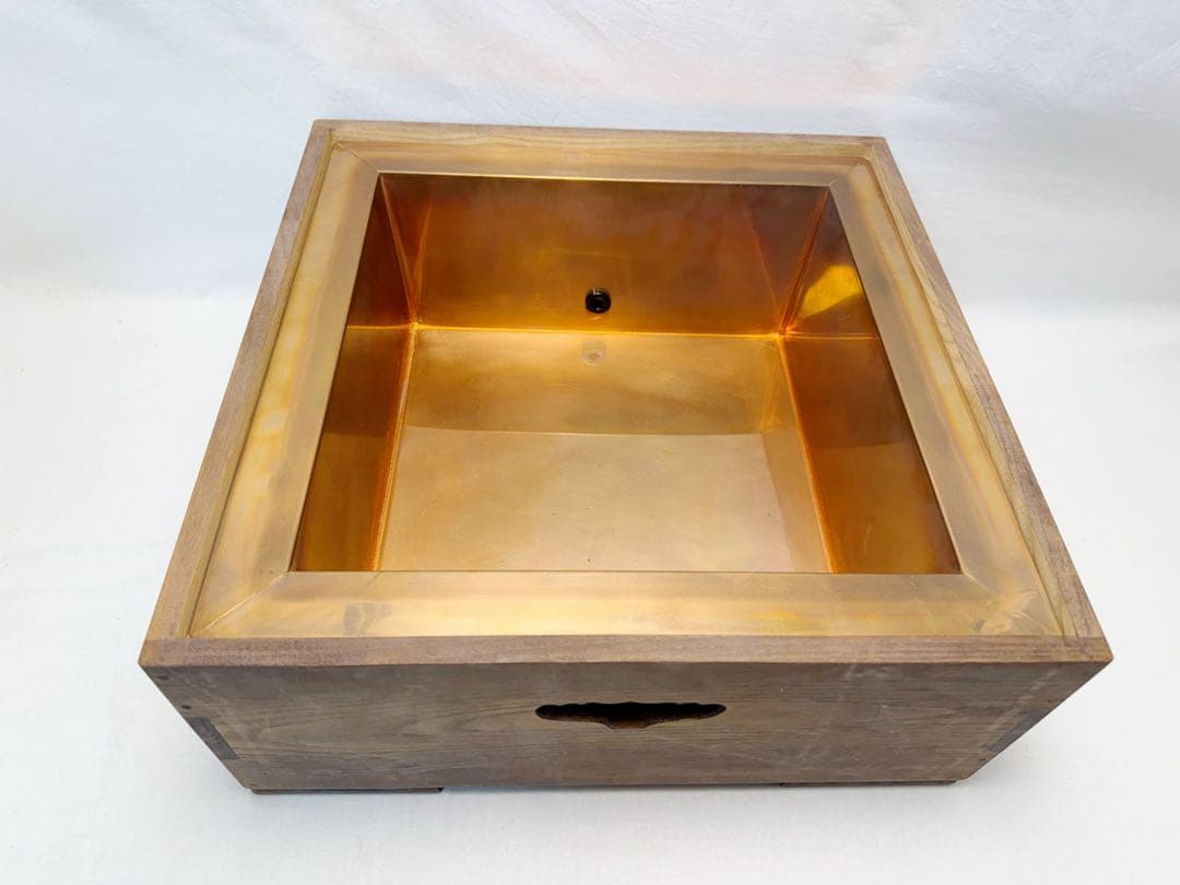 未使用 茶道具 桑 置炉 炉 置炉用炭型電熱器 釜師閑浄造 筒釜3点セット共箱