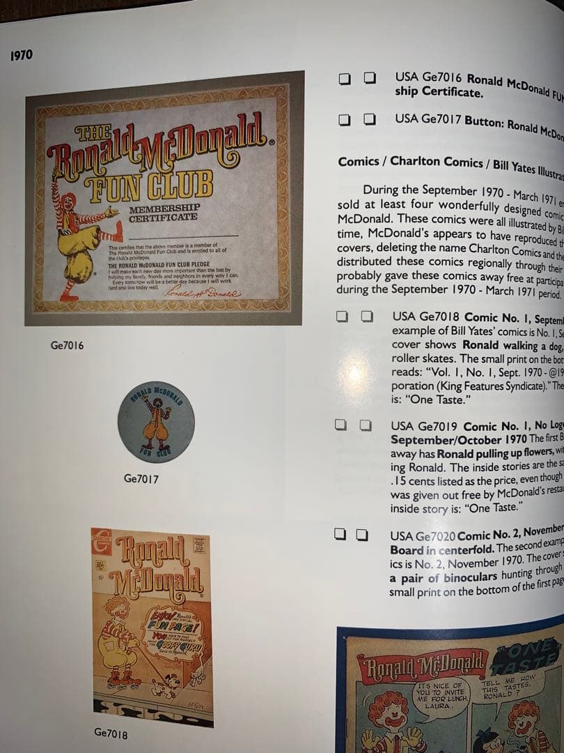 1970 アメリカ　マクドナルド　紙もの　ヴィンテージ　レア　印刷物